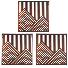 3 PCS Wood Wall Decorations, Hollow Out Wall Decor Wooden Wall Art, Geometric Patterns, Set of 3 Wall Sculptures, Easy Hanging, Modern Bohemian Style, 11.8 x 11.8 Inches