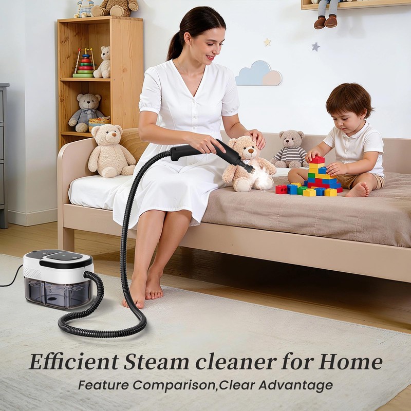 Steam Cleaner for Home & Car-Portable Handheld Steamer for Cleaning