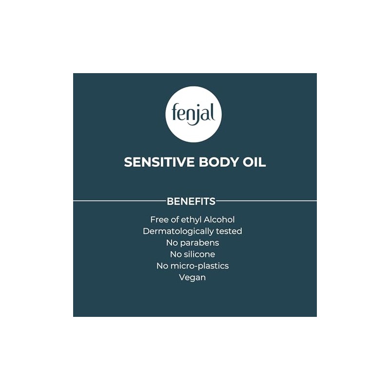 Fenjal Sensitive Body Oil, 145ml, Almond Oil, Healthy-Looking Glow