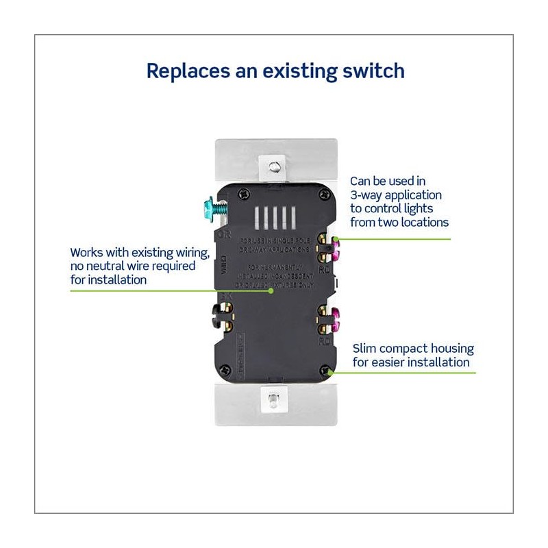 Leviton Toggle Slide Dimmer Switch for Dimmable LED, Halogen and