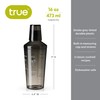 True Smoke Tinted Plastic Cocktail Shaker with Measurements, Includes 6