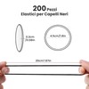 200 Pezzi Elastici Capelli Donna, 2 mm Elastici Capelli Neri