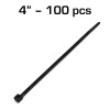 225FWY 100 PACK 4" INCH CABLE ZIP TIE-WRAP NYLON BLACK