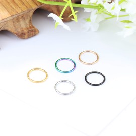 Jstyle 10Pcs 18G Stainless Steel Hinged Clicker Segment Nose Rings Hoop Helix Cartilage Daith Tragus Sleeper Earrings 10MM Improved