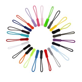 Sucrain 50 Pieces Zipper Pulls,25 Colors Zipper Tags Strong Nylon Cord Zippers Pull Replacement for Backpacks,Luggage,Jackets,Handbags,Sweatshirt,Purses