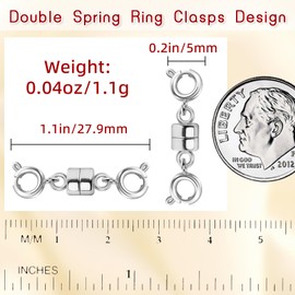 MKCYD Double Magnetic Necklace Clasps and Closures,Necklace Extender Magnetic Clasp 18K Gold and Silver Magnetic Jewelry clasps for Necklaces Bracelet