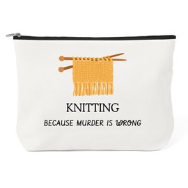 Funny Crochet Gifts for Crocheters Women Cosmetic Bag Makeup Bags Gifts for People Who Like Knitters Knitting Present for Women Christmas Thanksgiving Birthday Gift for Crocheters Friends