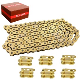 BIGLKNM Gold 415H-110L Chain with Connecting Master Link for 49cc 60cc 66cc 80cc 2-Stroke Engine Motor Motorized Bicycle Bike Minibike