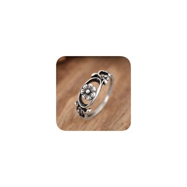 925 Thai Silver Simple Flower Rings for Women's,Inspirations Tulip Ring Classic Band Stacking Rings for Women Dainty Delicate Everyday Ring for Jewelry Men Size 7#