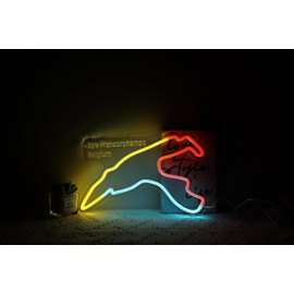 Jesalah Spa-Francorchamps Neon Sign - Racing-Themed USB LED Sign, Easy Hanging Kit & Vibrant Wall Decor for Racing Fans, Gaming Rooms, Garage & Motorsport-Themed Bars