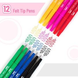 Mr. Pen- Felt Tip Pens, 12 Pack, 6 Colors, Colorful Felt Tip Pens, Fast Dry, No Smear, Planner Markers