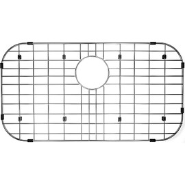 SANNO Large Sink Grid Sink Protector, Stainless Steel Kitchen Sink Grate for Kitchen Sink, Kitchen Sink Rack for Bottom of Sink,Rear Hole, 26" L x 14" W