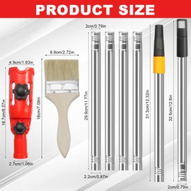 CHSEROK Multi-angle brush extension, 1.75 m extension, paint roller, stainless steel and plastic brush extension, equipped with a brush for high ceilings, walls, decorations