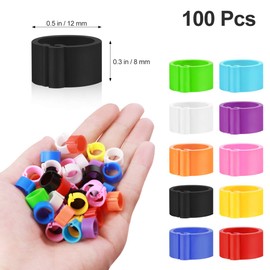 POPETPOP Bird Leg Bands Colorful Plastic Bayonet Identification Ring Pigeon Foot Rings 8mm Chicken Leg Band Leg Rings for Pigeons Poultry Birds (100pcs)