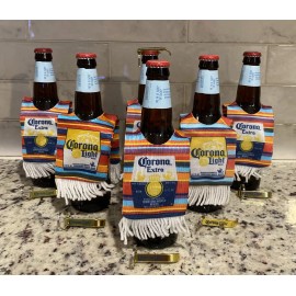 Set of 6 Corona Koozie Bottle Ponchos And 6 Corona Light Bottle Opener Brand New