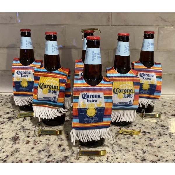 Set of 6 Corona Koozie Bottle Ponchos And 6 Corona