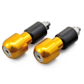 Daytona 67813 Motorcycle Bar Ends, Billet Aluminum, Universal, Inner Diameter 0.6 - 0.7 Inches (14 - 19 mm), Round, Gold