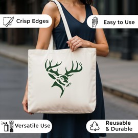 Buck Stencil | Reusable Hunting Animals Deer Silhouette Stencils for Painting on Wood, Glass, Wall, Rock, Fabric, Walls, Canvas, Glassware, Spray Painting, Airbrushing | Deer Stencil (8.5"x 11")