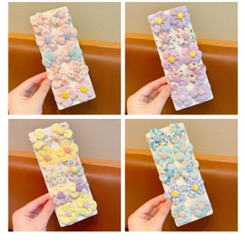 Wzenclave 40 Pcs Flower Hair Ties - Cute No Damage Scrunchie for Kids Girls Toddler Hair Accessories (Color A)