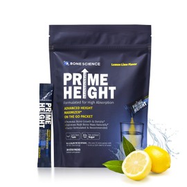 BONE SCIENCE - Prime Height Powder - Height Growth Drink Mix for Kids & Teens, Bone & Immune Support, Sugar-Free Lemon Lime Flavor, 30 Sticks