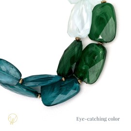 Olivia Welles Necessary Neutrals Statement Necklace and Earring Sets for Women, Lightweight Gold Plated Multicolor Organic Stone Layered Necklace Jewelry Set for Women