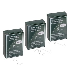 Ball Hangers S Hooks for Christmas Tree Decorations, Quick Hanger, Christmas Bauble Hangers, 33mm (Pack of 150 - 33mm Long, Silver)