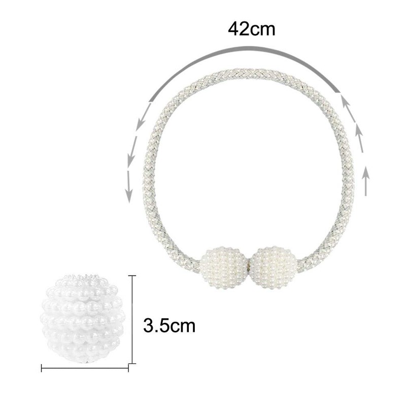 SUOXU Magnetic Curtain Tiebacks, 2pcs Tie Backs Clips Rope Holdbacks