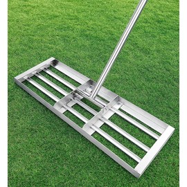 Lawn Leveling Rake 30x10 inch, (Professional-Grade) Lawn Leveler Tool, Handle Rakes for Lawns Heavy Duty Landscape Rake for Backyard, Garden, Golf Course, Farm, Pasture