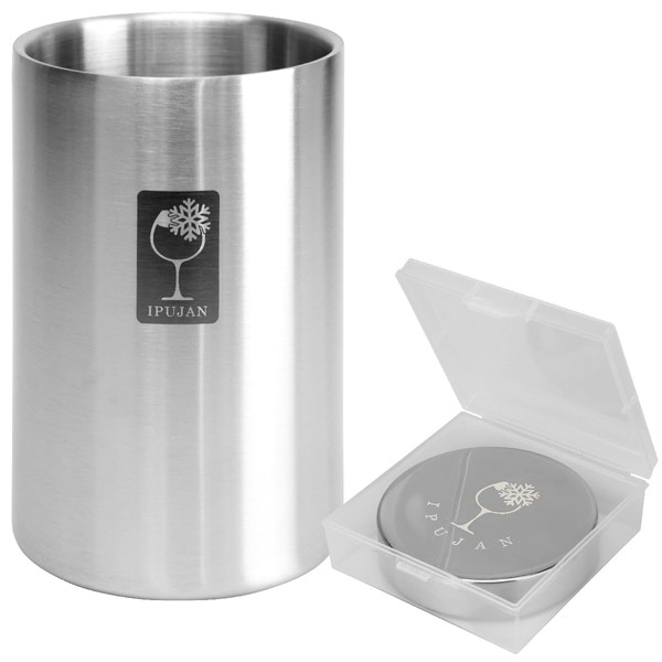 IPUJAN Stainless Steel Wine Cooler, Ice Stone, Cold for 6