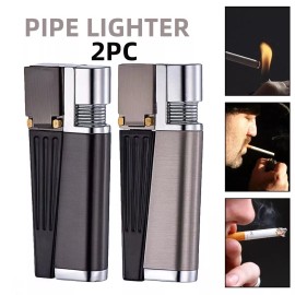 Unbranded 2PC Foldable Metal Lighter Pipe Portable Combination Smoking Lighter 2 in 1