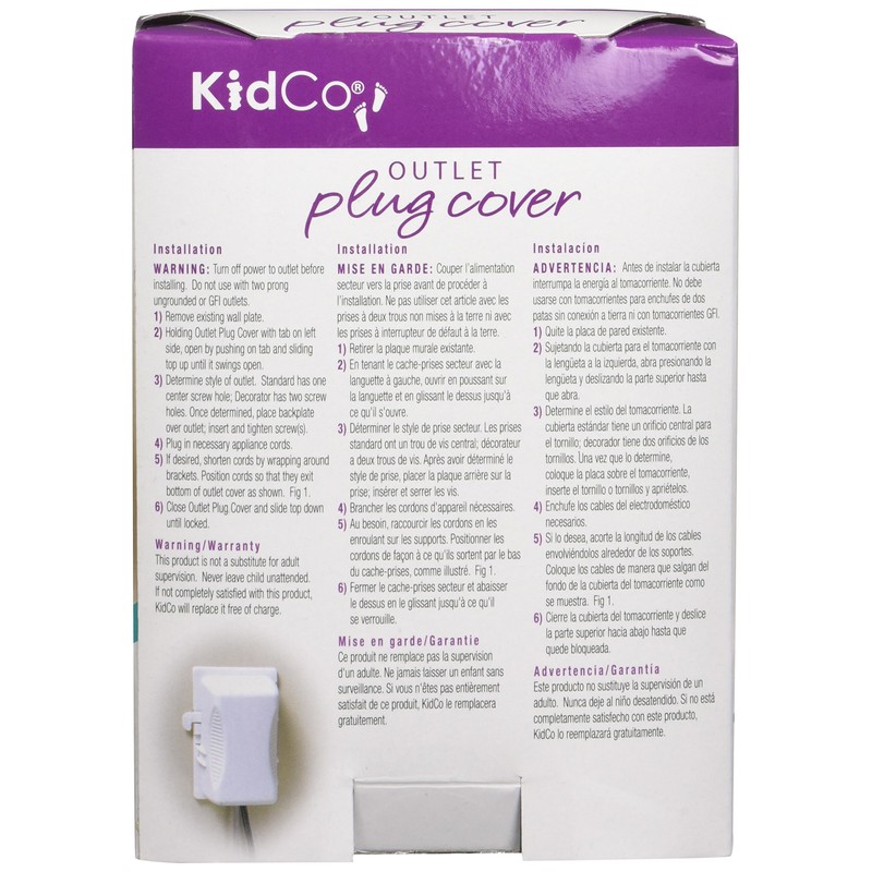 KidCo Outlet Plug Cover S211, White, Baby Safety Electrical Outlet