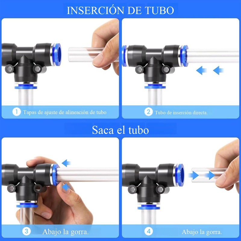 SUPVOX 40 Piezas 6mm Manguera de Aire Conector de Empuje