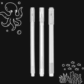 SMOOTHERPRO White Gel Pen White Ink Pen Set Point Gel Pens for Black Paper Art Drawing Journaling Writing Sketching (0.6 0.8 1.0, 3)