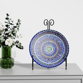 HOPEME Plate Stand for Display, Black Metal Easel Stand for Table, Sturdy Holder Stand for Dish, Decorative Plate, Photo, Picture, Artwork, Card and Wedding Easel, 10-Inch 1Pack