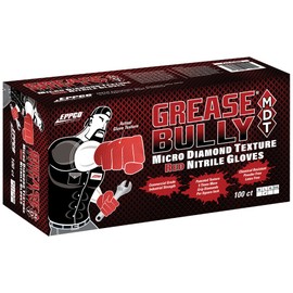 EPPCO Grease Bully 7-Mil Red Nitrile Gloves Disposable Powder Free, Latex Free Textured Superior Grip Glove for Mechanics, Auto-motive, Industrial Work, XXL, Box of 90
