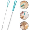 WOONEKY 4 Piezas Cepillo para Lavar Popotes Azul de Nylon,