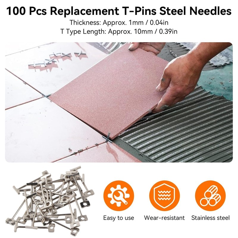 Agatige 100Pcs Replacement Steel Needles, Leveler Replaceable Pin T-Pins Reusable