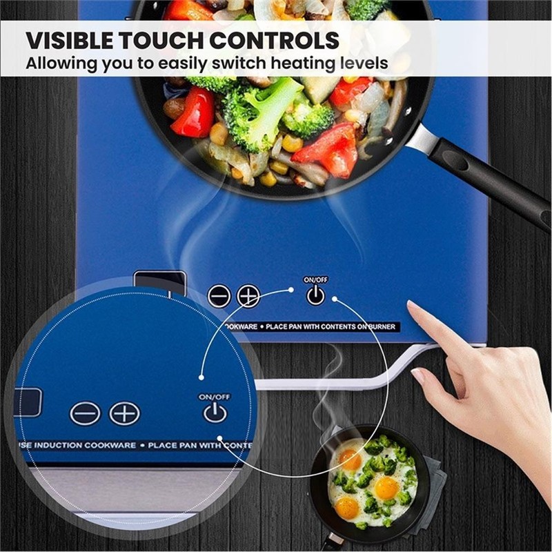 Pemberly Row 11inch Portable Single-Burner Induction Cooktop - w/ Handle