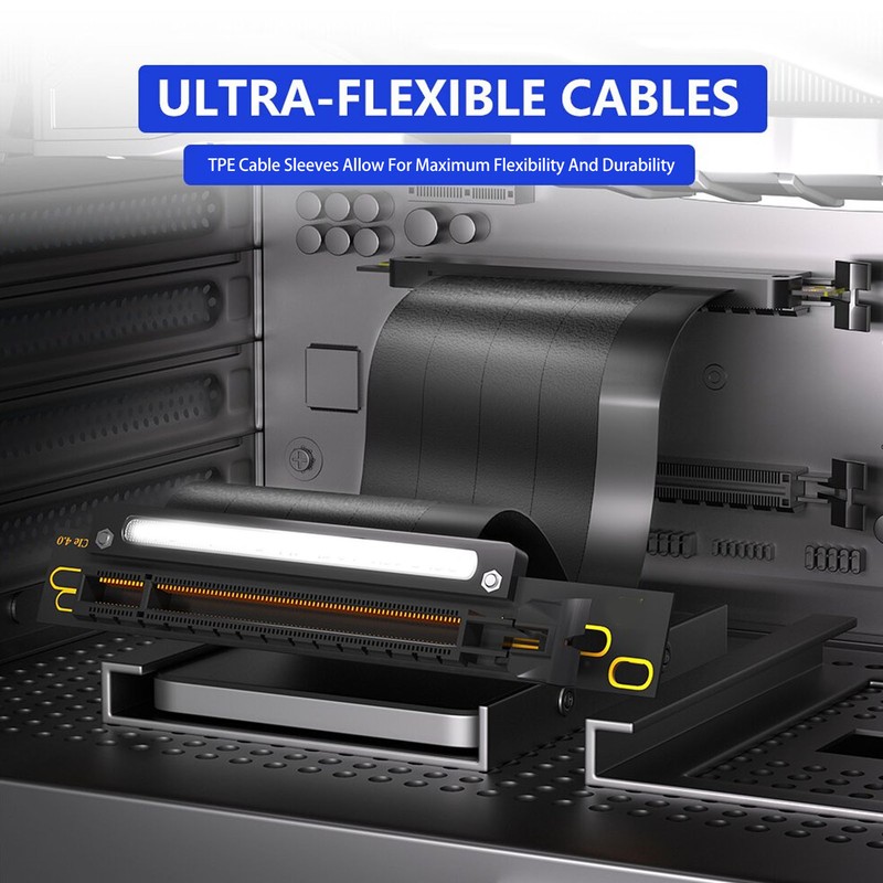PCIe 4.0 X16 GPU Riser Cable 16X Flexible Cable High
