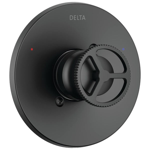 Delta Faucet Trinsic Matte Black Shower Valve Trim Kit for Black Shower Systems and Shower Faucets, Delta Shower Handle Replacement, Shower Faucet Handle, Matte Black T14058-BL (Valve Not Included)
