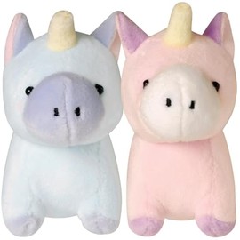 Klux 115451 Key Chain, Nikonui, Set of 2, Match, Chunky Cheeks Stick with Magnets, Unicorn, Plush Toy
