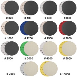 6 Inch 3000 4000 5000 7000 10000 Grit Sanding Disc with Interface Pad, GOH DODD 25 Pieces Wet Dry Sandpaper Hook and Loop Sanding Pads for Random Orbital Sander, Automotive, Wood Polishing and Sanding