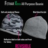 FETHAR Wool Athletic/Running Beanie - Reversible Fleece Hat with Reflective