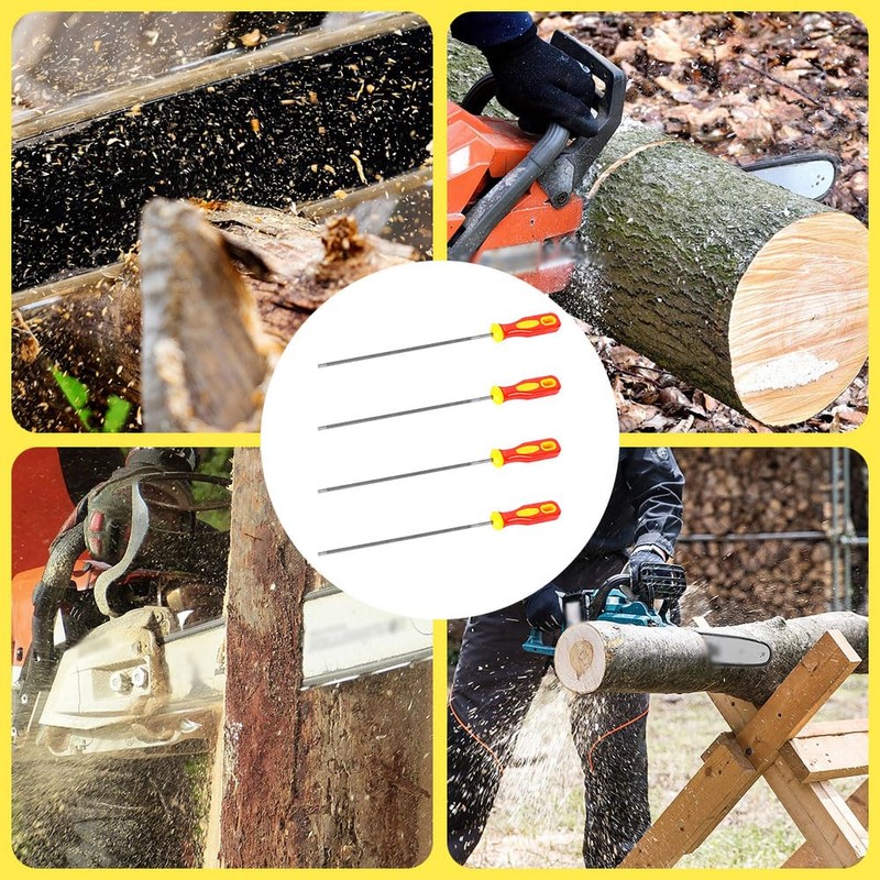 4 Pcs Chainsaw Chain Sharpening File Round Chain Saw Sharpener