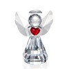 Crystal Angels Statue 3in Art Glass Guardian Angel Heart Paperweight