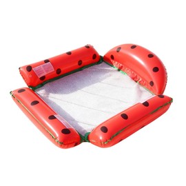 Inflatable Pool Float with Mesh Bottom, Watermelon Design, 4 Tube Floating Hammock Chair Bed for Adults, Portable Water Lounger for Swimming Pool, Beach, Lake, Travel (1pcs Watermelon)