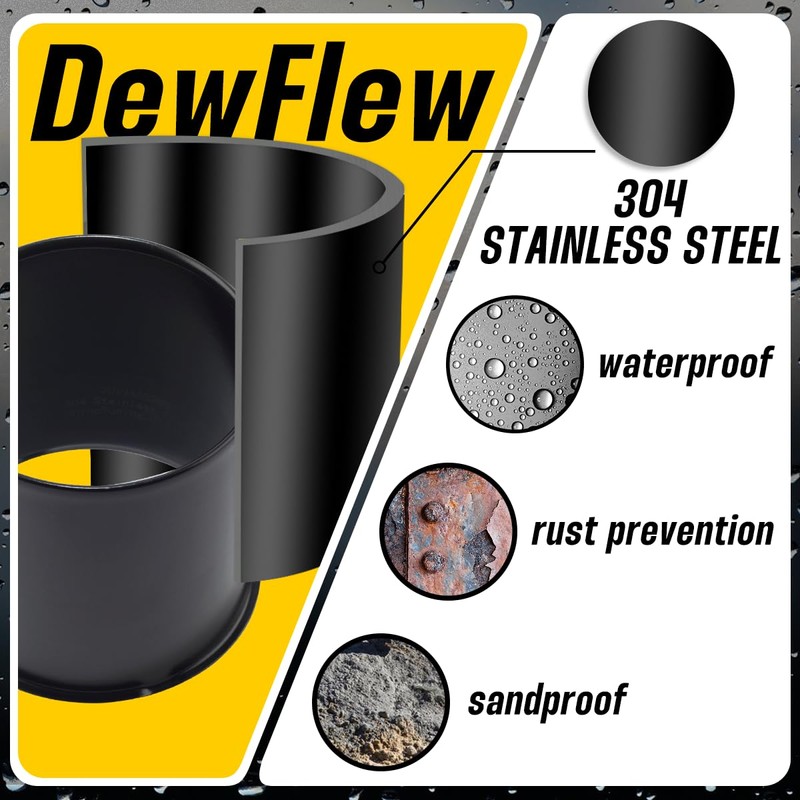 DewFlew 4Pcs 4.25" Push Through Wheel Center Caps Stainless Trailer