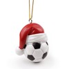 Soccer Ball with Santa Hat Ornament, Christmas Tree Sports Accessory,