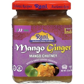 Rani Mango & Ginger Chutney (Indian Preserve) 10.5oz (300g) Glass Jar, Ready to eat, Vegan ~ Gluten Free, All Natural, NON-GMO