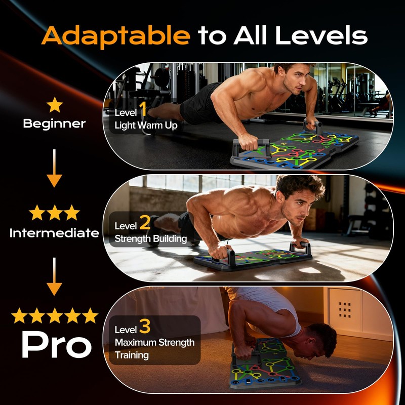 AERLANG Push Up Board, Portable Multi-Function Foldable Push Up Bar,